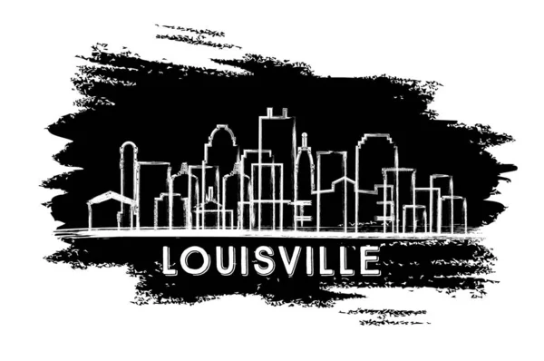Louisville Kentucky Usa City Skyline Silhouette Croquis Dessiné Main Business — Image vectorielle