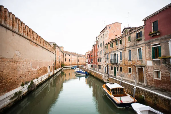 Canal Rio Della Tana Venecia Italia Arquitectura Monumentos Venecia Barcos — Foto de Stock