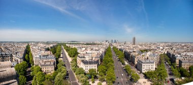 Paris Skyline. La Defans İş Alanı, La Grande Armee Bulvarı. Zafer Takı 'ndan görüntü. Paris, Fransa, Avrupa.