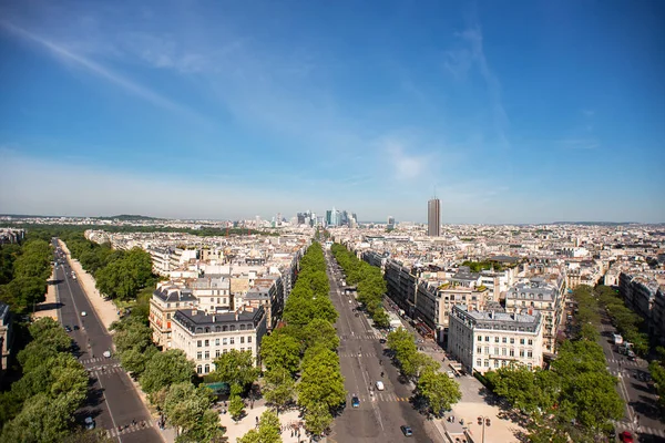 Paris Skyline Área Negócios Defense Avenida Grande Armee Vista Arco — Fotografia de Stock