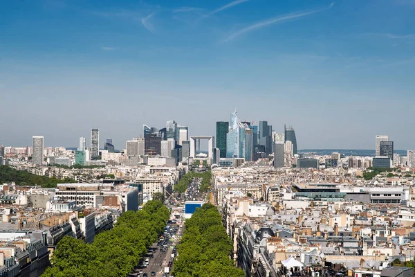 Defense Financial District Parijs Frankrijk Verkeer Grande Armee Avenue Met — Stockfoto