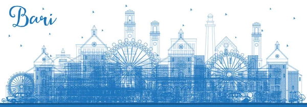 Оформлення Bari Italy City Skyline Blue Buildings Векторна Ілюстрація Концепція — стоковий вектор
