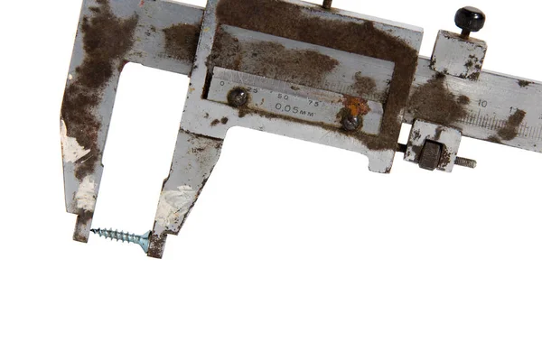 Rusty old vernier calipers — Stock Photo, Image