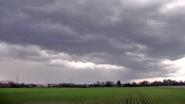 Felder vor dem Sturm — Stockvideo