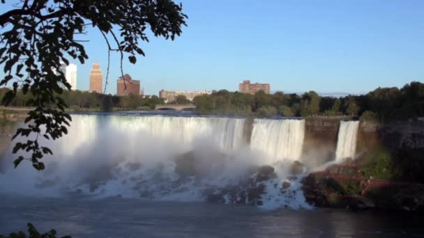 Air Terjun Niagara dari sisi Amerika. — Stok Video