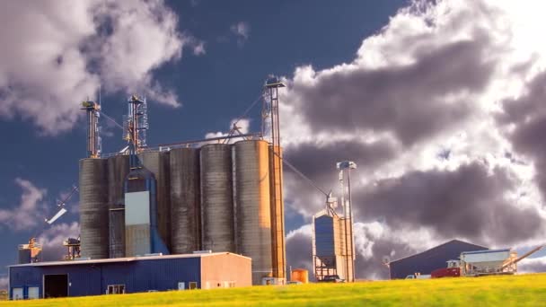 Elevadores armazenamento de grãos — Vídeo de Stock