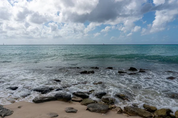 Panorama of the caribbean sea on a sunny day — Stock Photo, Image