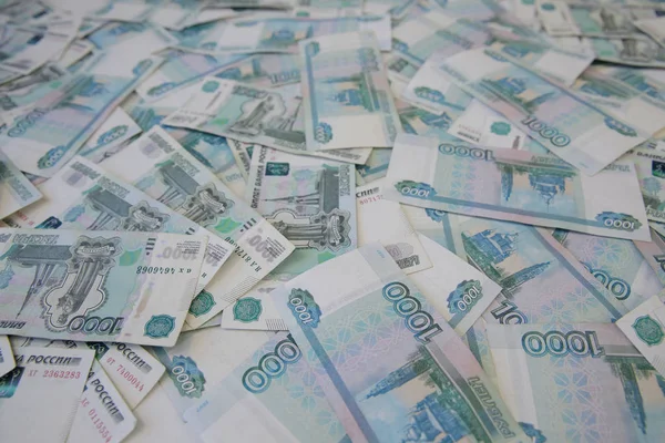 Cash Background Pile One Thousand Russian Bills Business Finance Concept Stock Picture