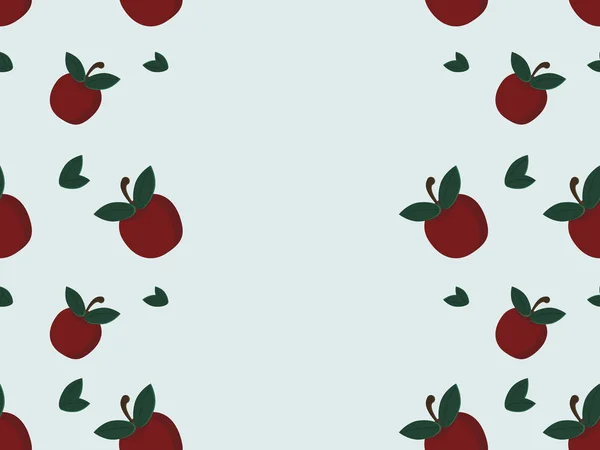 Rode Appels Bladeren Een Lichte Achtergrond Met Plaats Voor Tekst — Stockvector