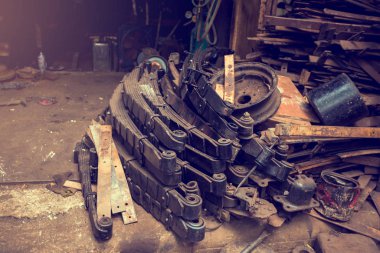  Car leaf spring, Suspension. Many leaf spring for trucks at a c