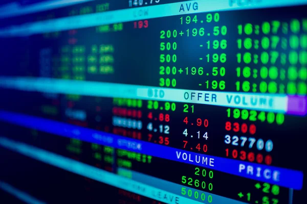 Affärsidé Börsen Med Selektiv Fokuseffekt Visning Börskurser — Stockfoto
