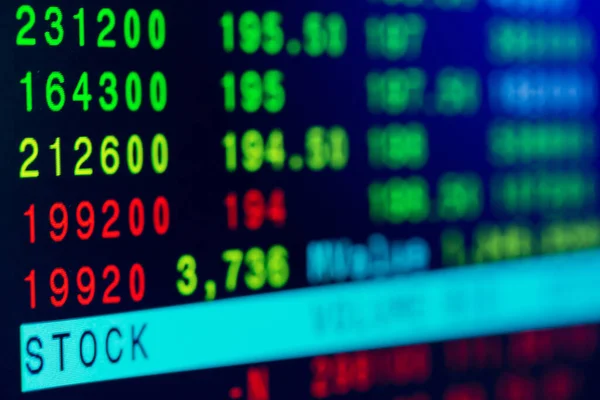 Affärsidé Börsen Med Selektiv Fokuseffekt Visning Börskurser — Stockfoto