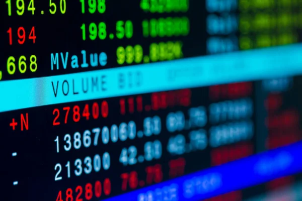 Stock Exchange Market Business Concept Selective Focus Effect Display Stock — Stock Photo, Image