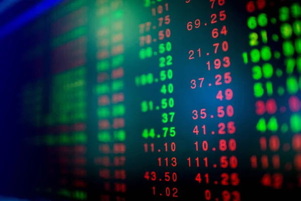 Affärsidé Börsen Med Selektiv Fokuseffekt Visning Börskurser Röda Och Gröna — Stockfoto