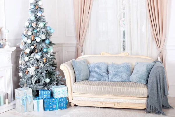 New Year 2021 Merry Christmas Happy Holidays Stylish Living Room — Stock Photo, Image