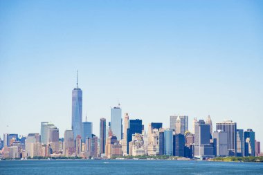 Manhattan şehir merkezinin panoramik manzarası - ABD