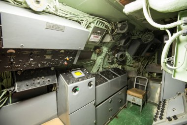 1964 'te ABD Donanması' ndan emekli olan USS Growler SSG-57 denizaltısının iç kısımları.