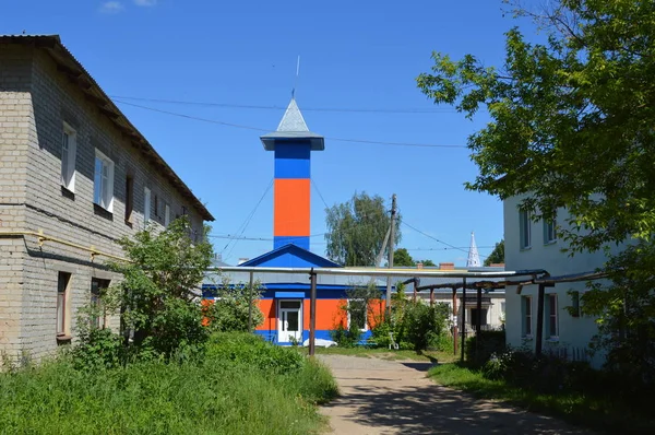 Tűzoltó Állomás Palekh Városában Ivanovo Régióban Stock Fotó