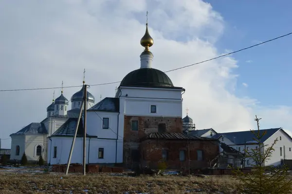 Obwód Kałuski Miasto Meschovsk Klasztor Jerzego Meschovskiego — Zdjęcie stockowe