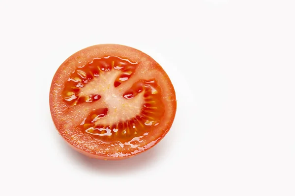 Fresh Sliced Tomato Isolated White Background — Stock Photo, Image