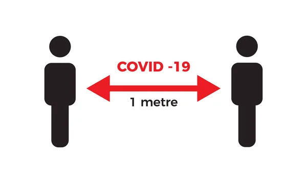 Coronavirus COVID-19 virüs sosyal mesafe konsepti. Güvenlik talimatı