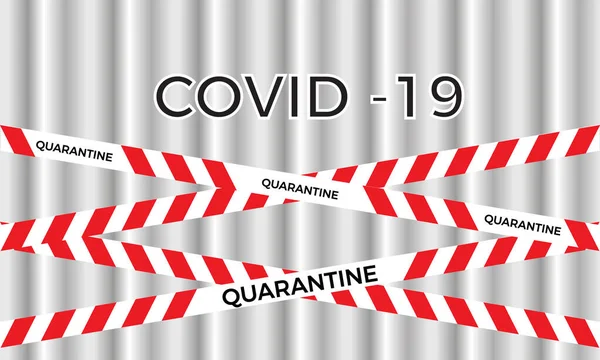 Coronavirus Covid Tanda Peringatan Pita Batas Konsep Karantina - Stok Vektor