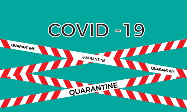 Coronavirus Covid Tanda Peringatan Pita Batas Konsep Karantina - Stok Vektor