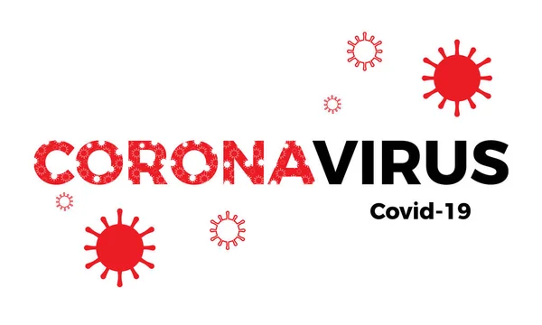 Panji Coronavirus Covid Dengan Ikon Teks Dan Virus Ilustrasi Vektor - Stok Vektor