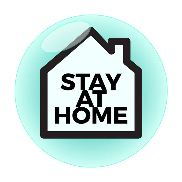 Home Icon Message Stay Home Coronavirus Covid Virus Quarantine Campaign — Stock Vector
