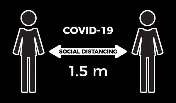 Conceptul Distanțare Socială Virusului Covid Stai Metri Distanţă Ilustrație Vectorială — Vector de stoc