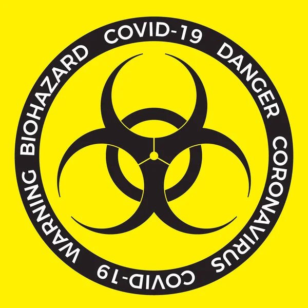Tanda Bahaya Biologi Wabah Coronavirus Covid - Stok Vektor