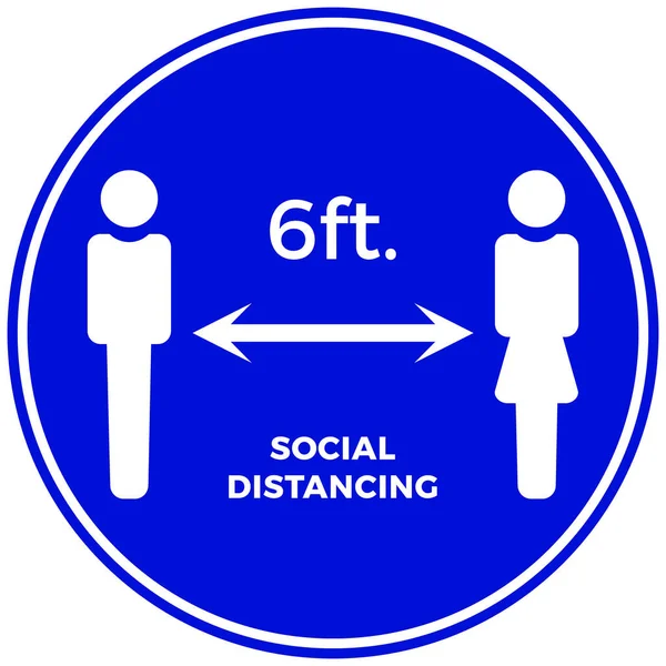 Icône Signe Coronavirus Covid Virus Concept Distanciation Sociale Restez Six — Image vectorielle