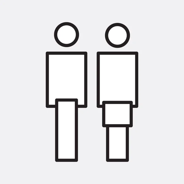 男性と女性のアイコンフラットベクトルストックイラスト孤立サインWc — ストックベクタ