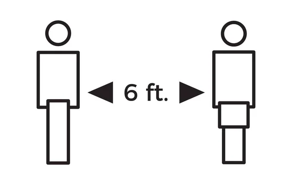 Coronavirus Covid Virüs Sosyal Mesafesi Birbirinizden Iki Metre Uzakta Durun — Stok Vektör