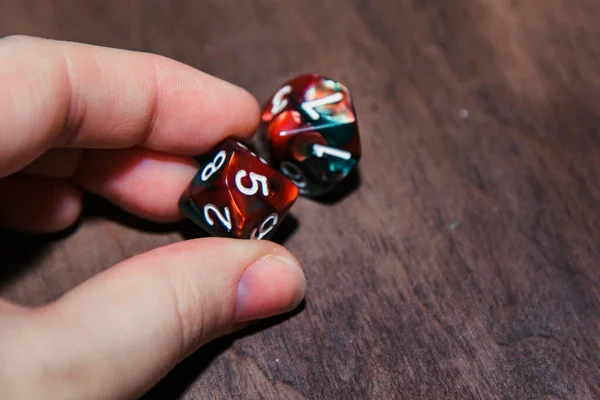 A set of polyhedral dice used for role playing games such as Dungeons Dragons. — Stock Photo, Image