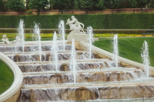 Vienna Austria 2019 Cascading Fountain Park Belvedere Palace Complex Background — Stock Photo, Image