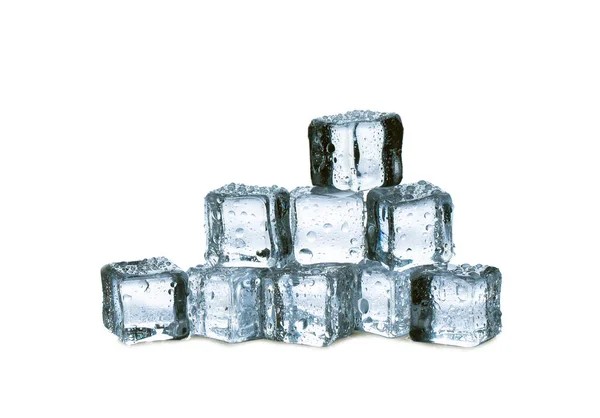 Cubos Gelo Sobre Fundo Branco — Fotografia de Stock
