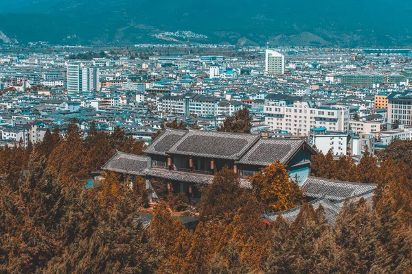 Dakzicht Shangrila Old Town Yunnan China — Stockfoto