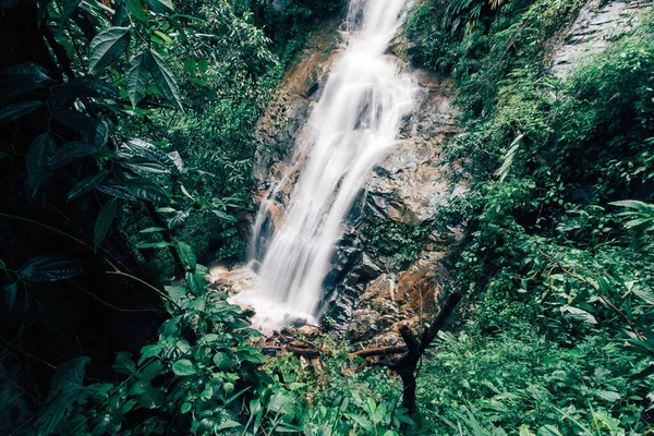 Soft Water Stream Natural Park Beautiful Waterfall Rain Forest — Stock Photo, Image