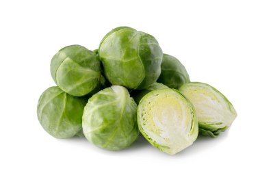 Brüksel lahanaları beyaz arkaplandadır