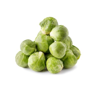 Brüksel lahanaları beyaz arkaplandadır