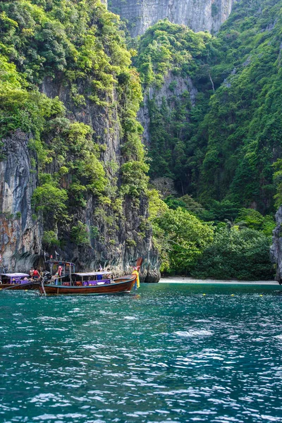 Cestovní Dovolená Pozadí Tropický Ostrov Letovisky Phi Phi Ostrov Krabi — Stock fotografie