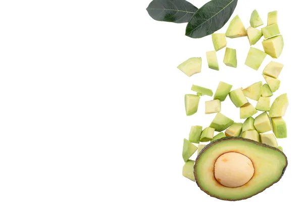 Verse Avocado Vruchten Geïsoleerd Witte Achtergrond — Stockfoto