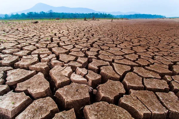 Rissige Trockenes Land Ohne Wasser Abstrakter Hintergrund — Stockfoto