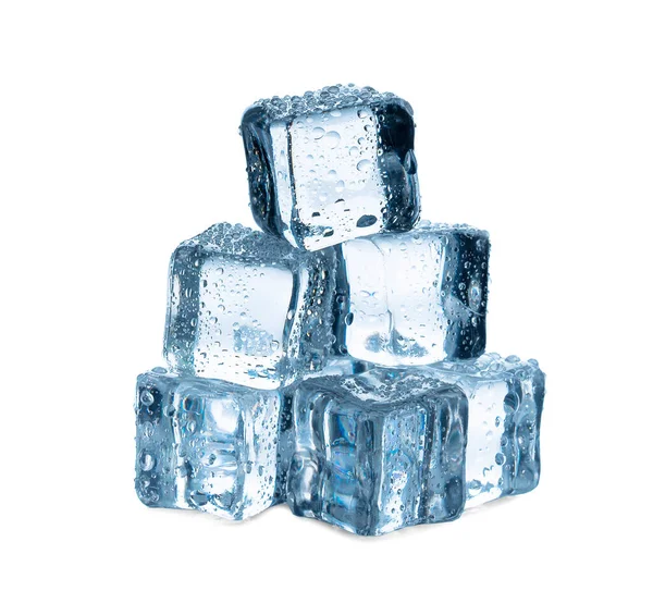 Ice Cubes White Background — Stock Photo, Image