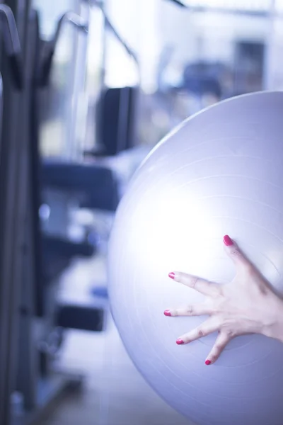 Gym exercise pilates ball — Stock Photo, Image