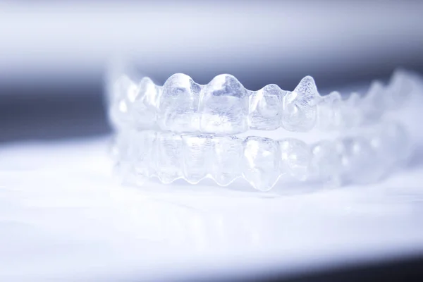 Invisible teeth aligners — Stock Photo, Image