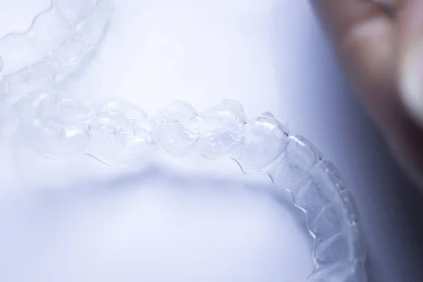 Invisible teeth aligners — Stock Photo, Image