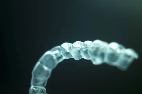Invisible teeth brackets aligners — Stock Photo, Image