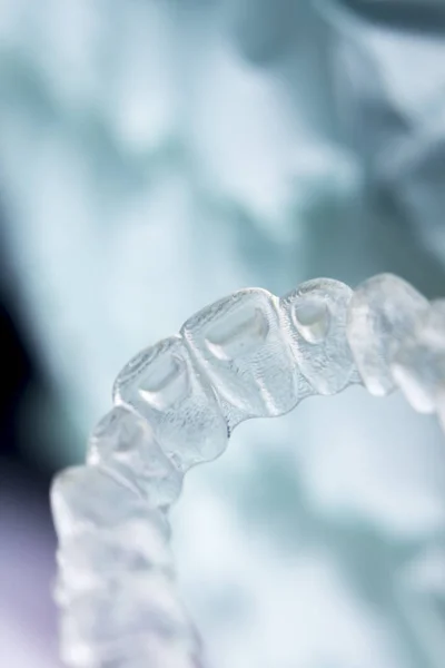 Invisible dental plastic braces — Stock Photo, Image